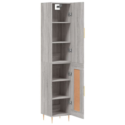 Highboard Grau Sonoma 34,5x34x180 cm Holzwerkstoff