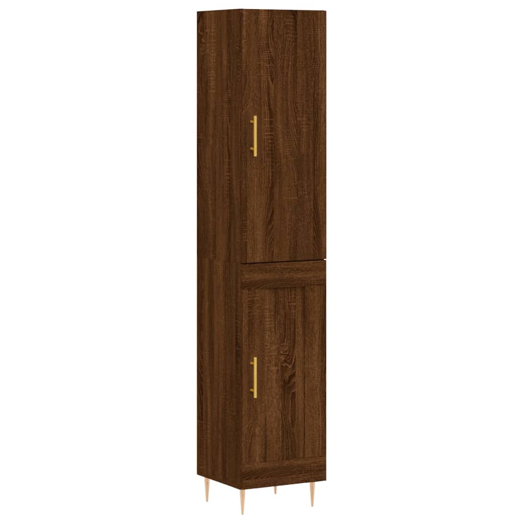 Highboard Braun Eichen-Optik 34,5x34x180 cm Holzwerkstoff