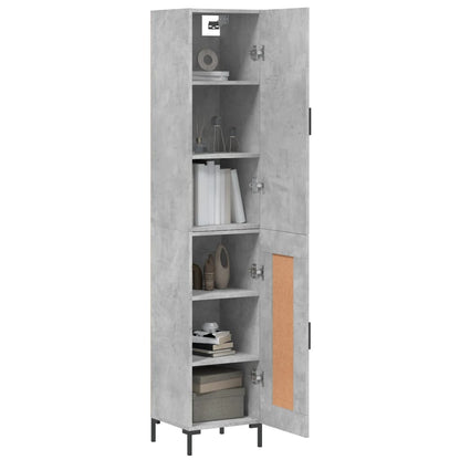 Highboard Betongrau 34,5x34x180 cm Holzwerkstoff