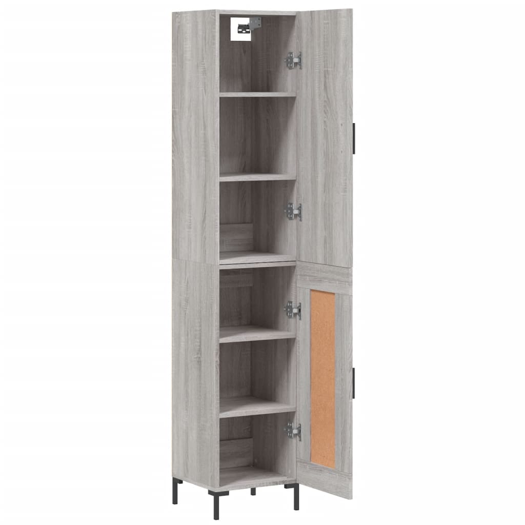 Highboard Grau Sonoma 34,5x34x180 cm Holzwerkstoff