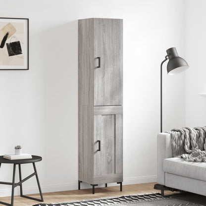 Highboard Grau Sonoma 34,5x34x180 cm Holzwerkstoff