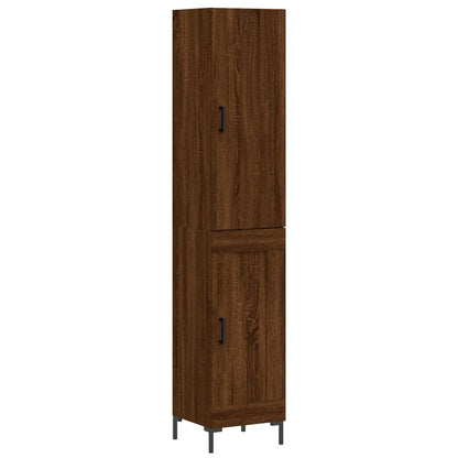 Highboard Braun Eichen-Optik 34,5x34x180 cm Holzwerkstoff