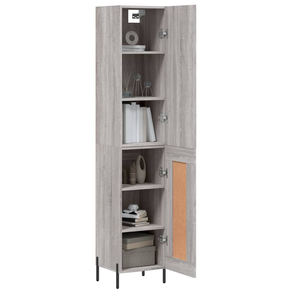 Highboard Grau Sonoma 34,5x34x180 cm Holzwerkstoff