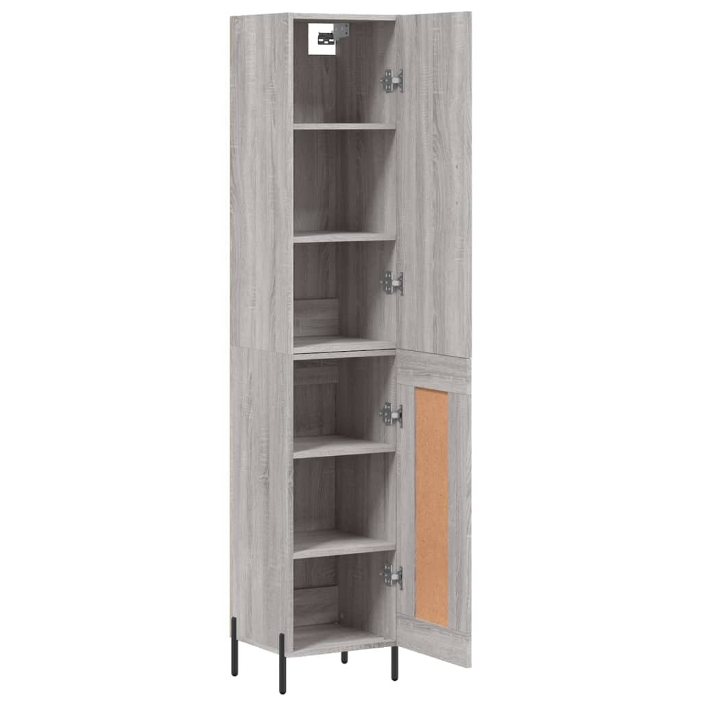 Highboard Grau Sonoma 34,5x34x180 cm Holzwerkstoff