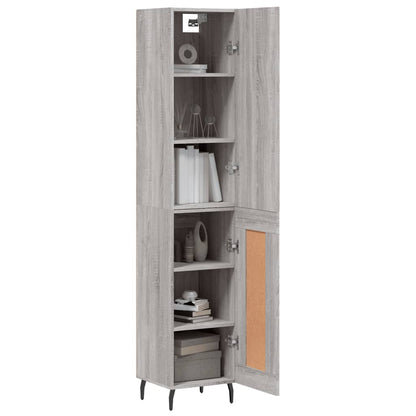 Highboard Grau Sonoma 34,5x34x180 cm Holzwerkstoff