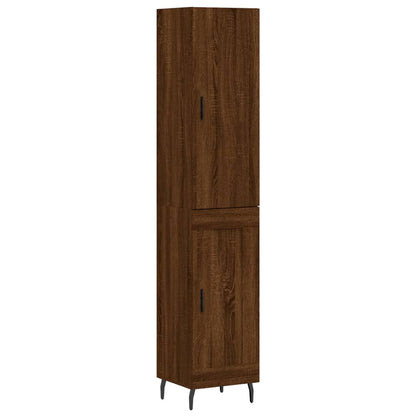 Highboard Braun Eichen-Optik 34,5x34x180 cm Holzwerkstoff