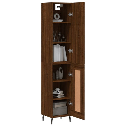 Highboard Braun Eichen-Optik 34,5x34x180 cm Holzwerkstoff