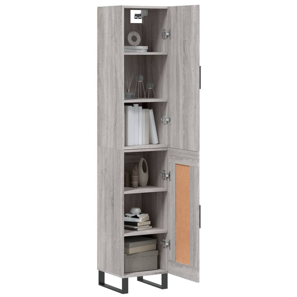 Highboard Grau Sonoma 34,5x34x180 cm Holzwerkstoff