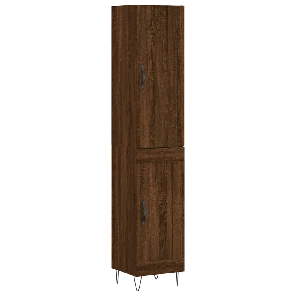 Highboard Braun Eichen-Optik 34,5x34x180 cm Holzwerkstoff