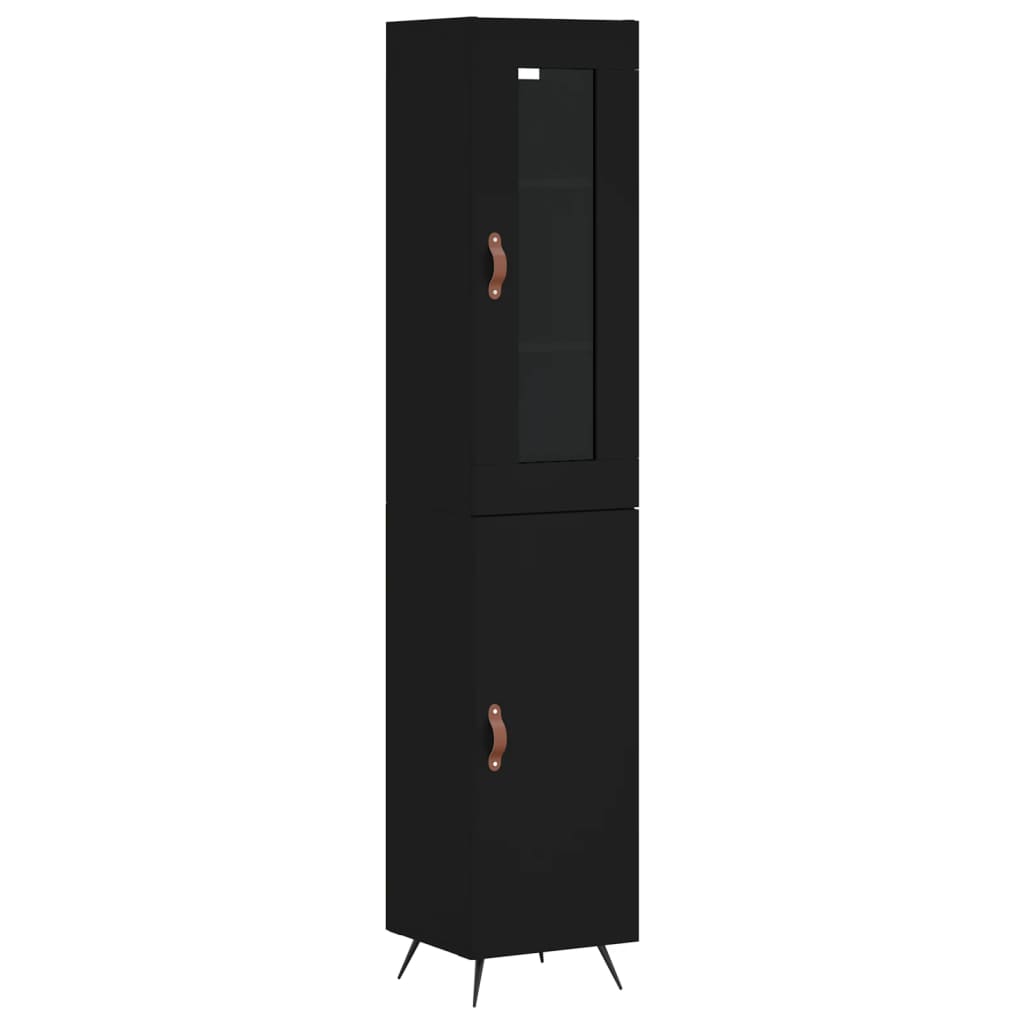 Highboard Schwarz 34,5x34x180 cm Holzwerkstoff