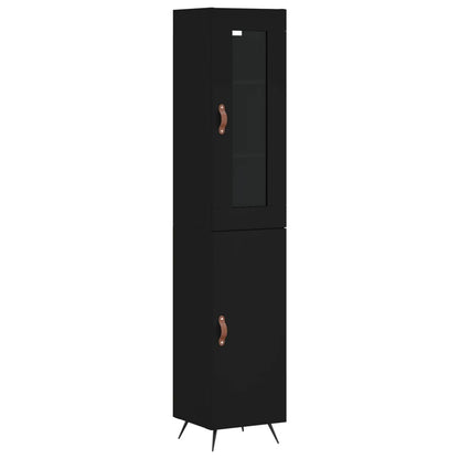 Highboard Schwarz 34,5x34x180 cm Holzwerkstoff