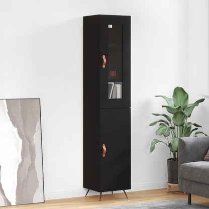 Highboard Schwarz 34,5x34x180 cm Holzwerkstoff