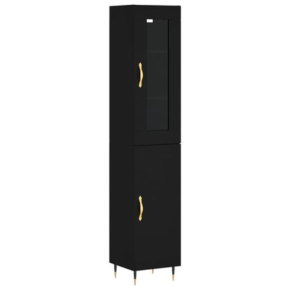 Highboard Schwarz 34,5x34x180 cm Holzwerkstoff