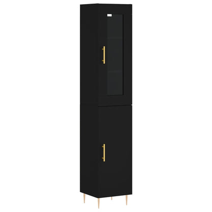 Highboard Schwarz 34,5x34x180 cm Holzwerkstoff