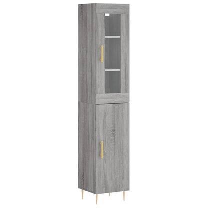 Highboard Grau Sonoma 34,5x34x180 cm Holzwerkstoff