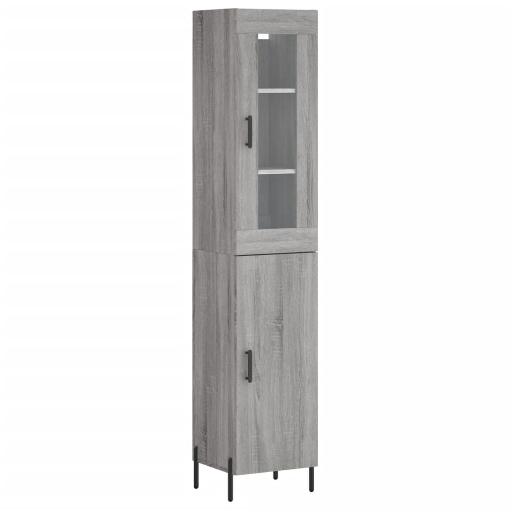 Highboard Grau Sonoma 34,5x34x180 cm Holzwerkstoff