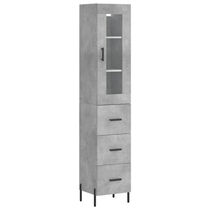 Highboard Betongrau 34,5x34x180 cm Holzwerkstoff