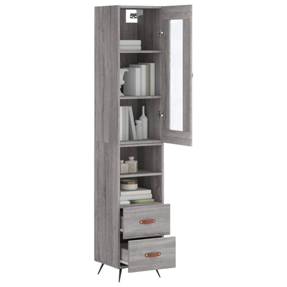 Highboard Grau Sonoma 34,5x34x180 cm Holzwerkstoff