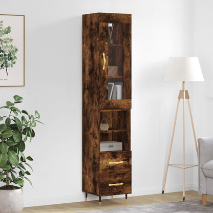 Highboard Räuchereiche 34,5x34x180 cm Holzwerkstoff