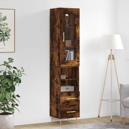 Highboard Räuchereiche 34,5x34x180 cm Holzwerkstoff