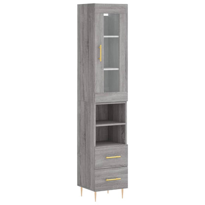 Highboard Grau Sonoma 34,5x34x180 cm Holzwerkstoff