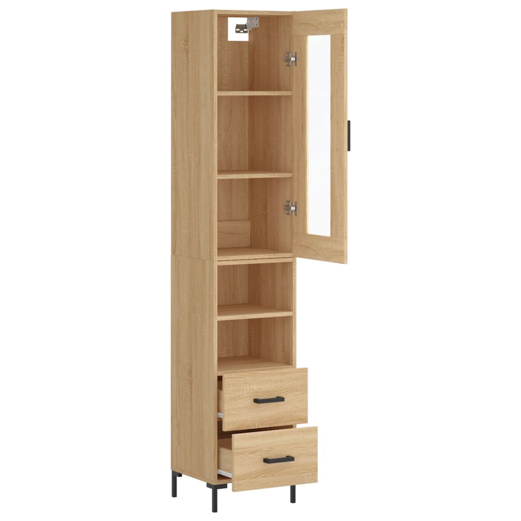 Highboard Sonoma-Eiche 34,5x34x180 cm Holzwerkstoff