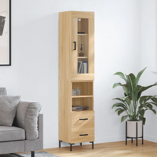 Highboard Sonoma-Eiche 34,5x34x180 cm Holzwerkstoff