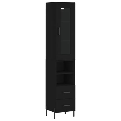 Highboard Schwarz 34,5x34x180 cm Holzwerkstoff