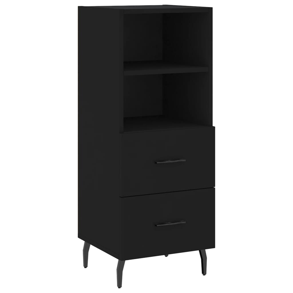 Highboard Schwarz 34,5x34x180 cm Holzwerkstoff