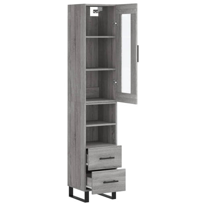 Highboard Grau Sonoma 34,5x34x180 cm Holzwerkstoff