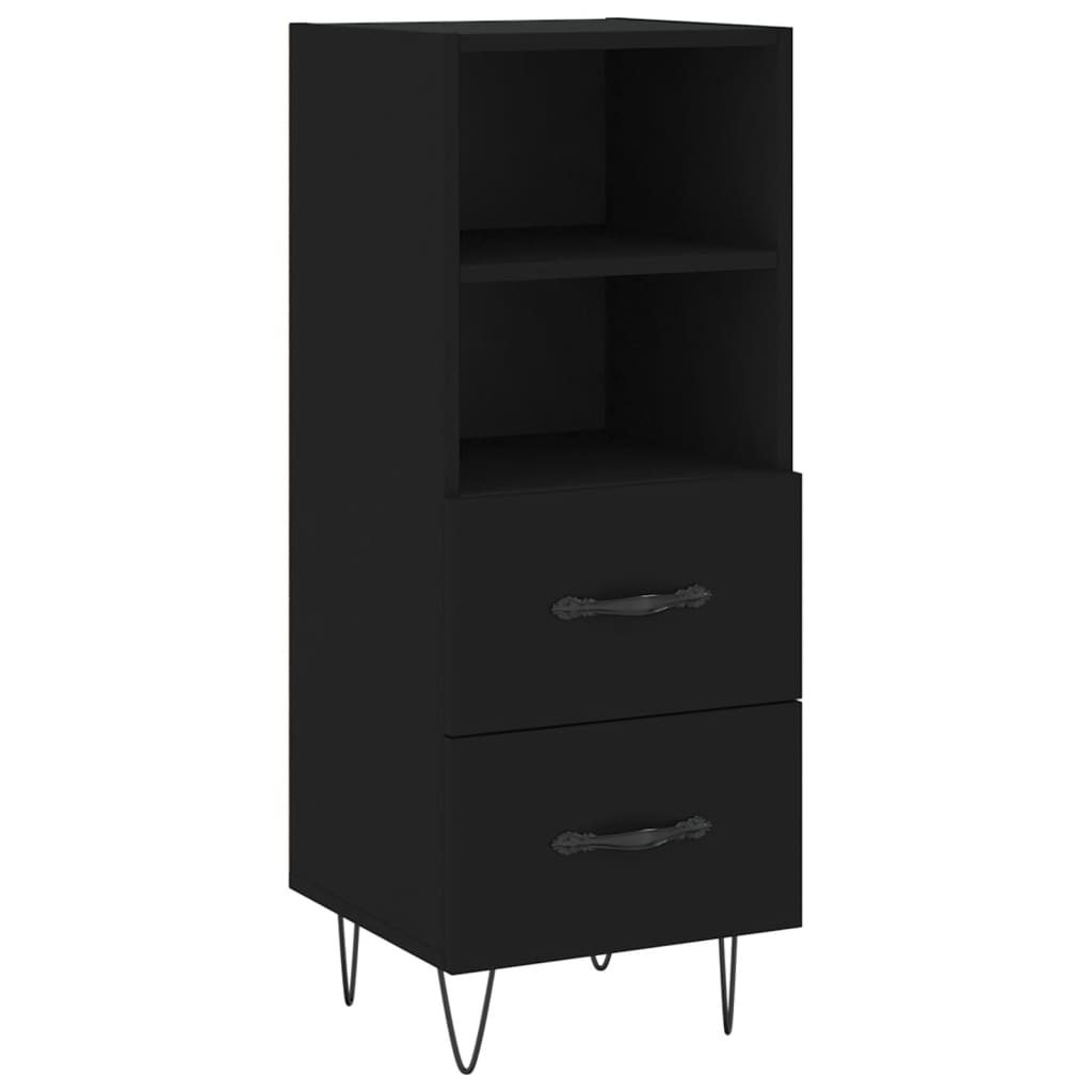 Highboard Schwarz 34,5x34x180 cm Holzwerkstoff