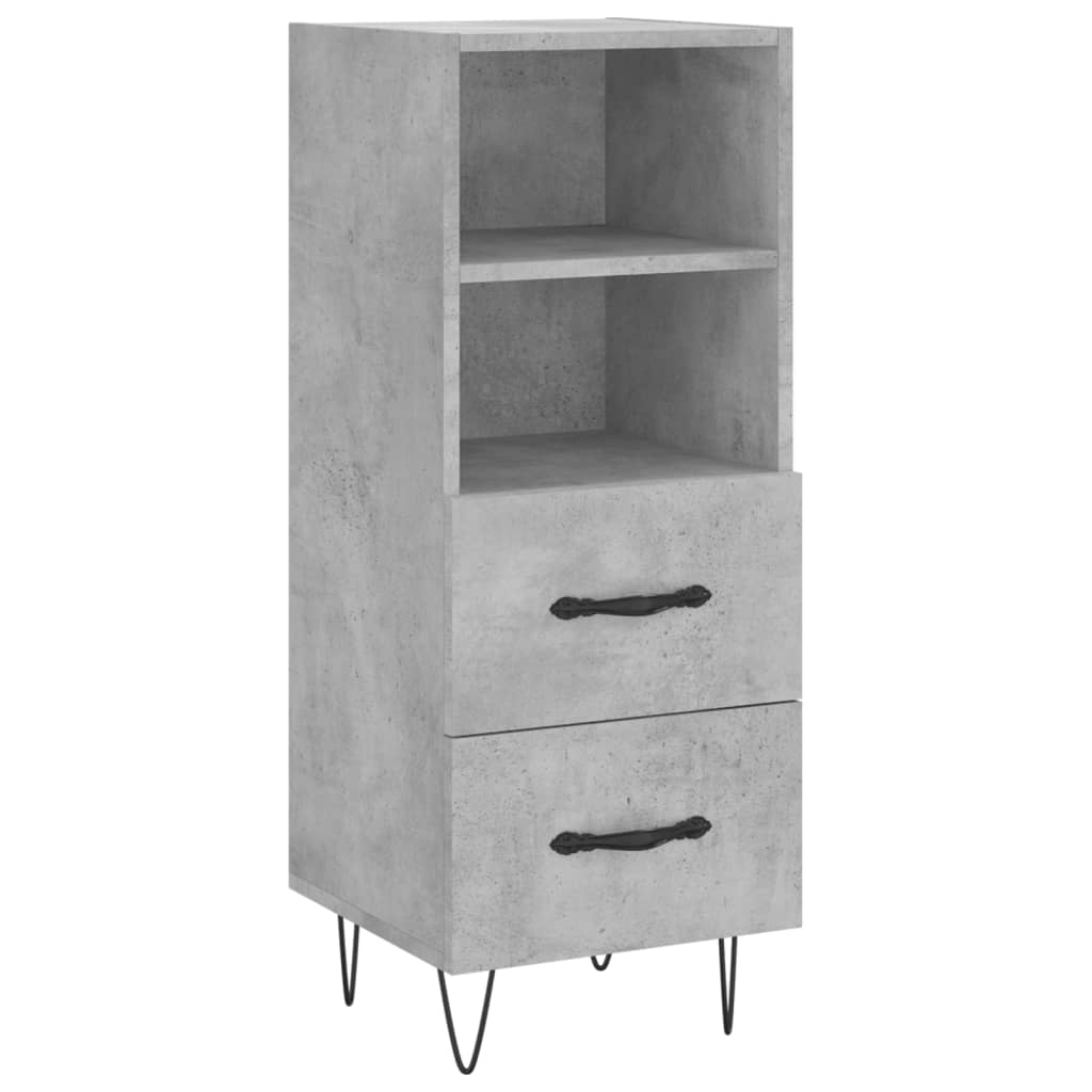 Highboard Betongrau 34,5x34x180 cm Holzwerkstoff