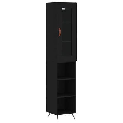 Highboard Schwarz 34,5x34x180 cm Holzwerkstoff