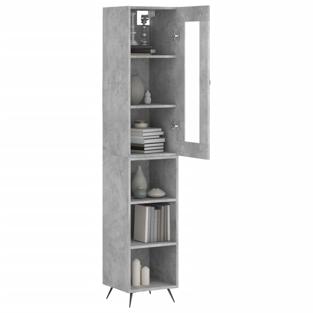 Highboard Betongrau 34,5x34x180 cm Holzwerkstoff