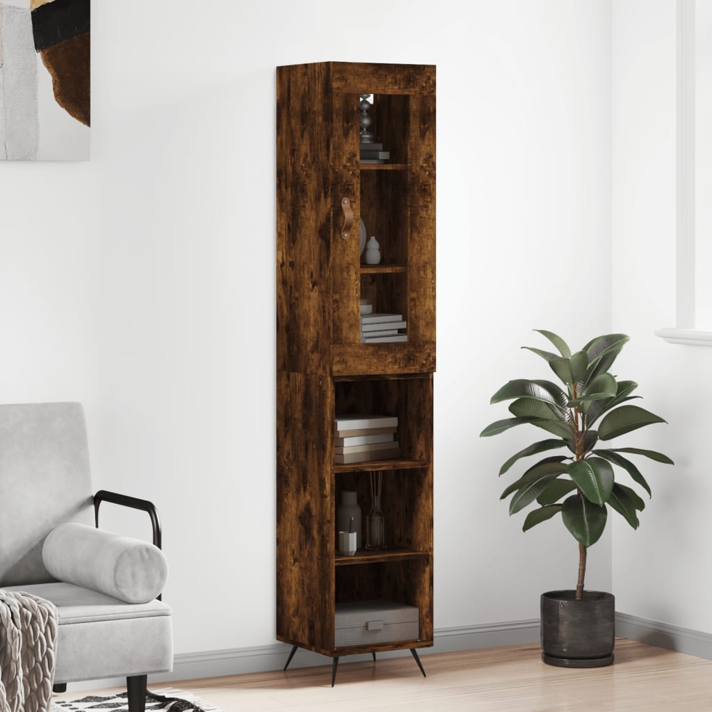 Highboard Räuchereiche 34,5x34x180 cm Holzwerkstoff