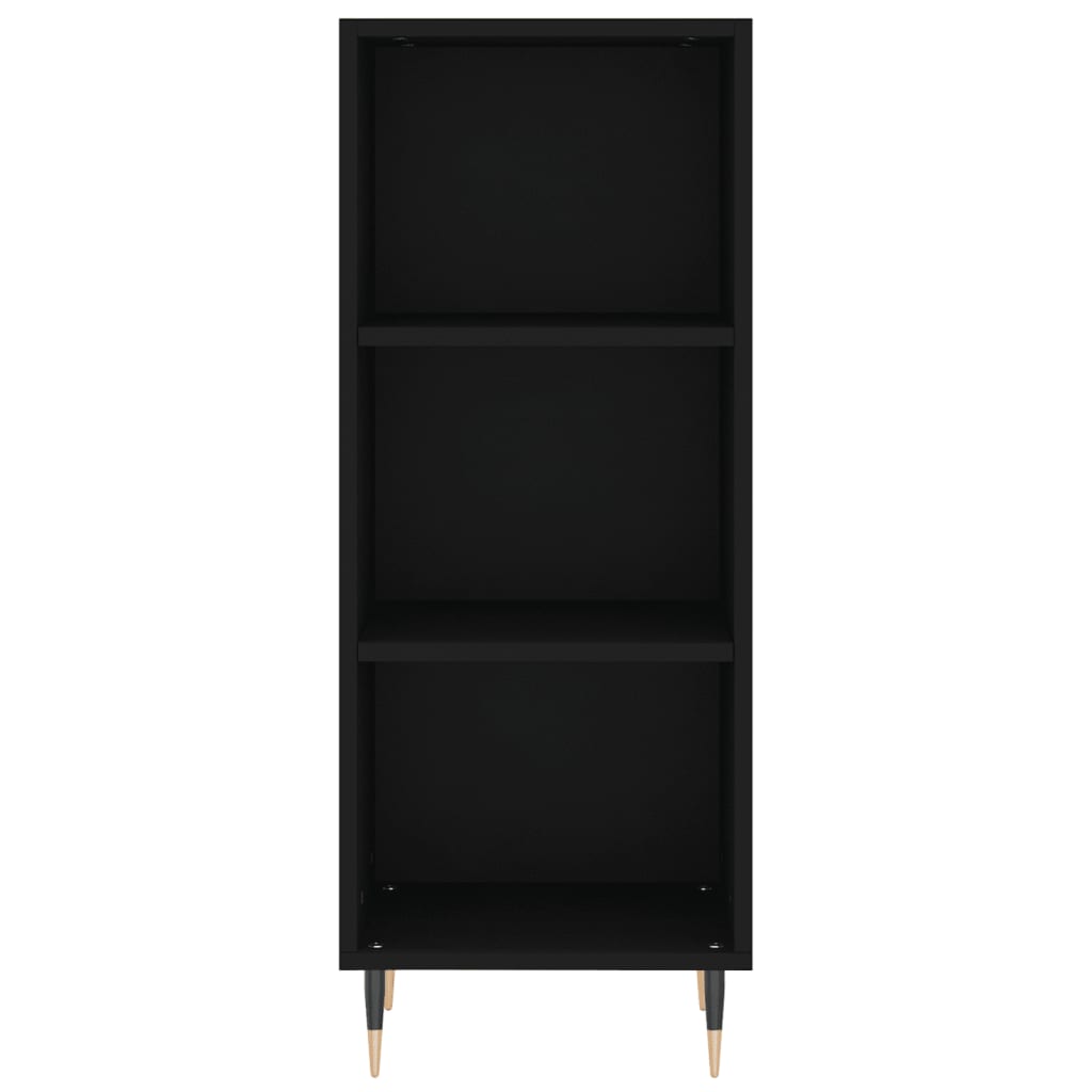 Highboard Schwarz 34,5x34x180 cm Holzwerkstoff