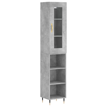 Highboard Betongrau 34,5x34x180 cm Holzwerkstoff