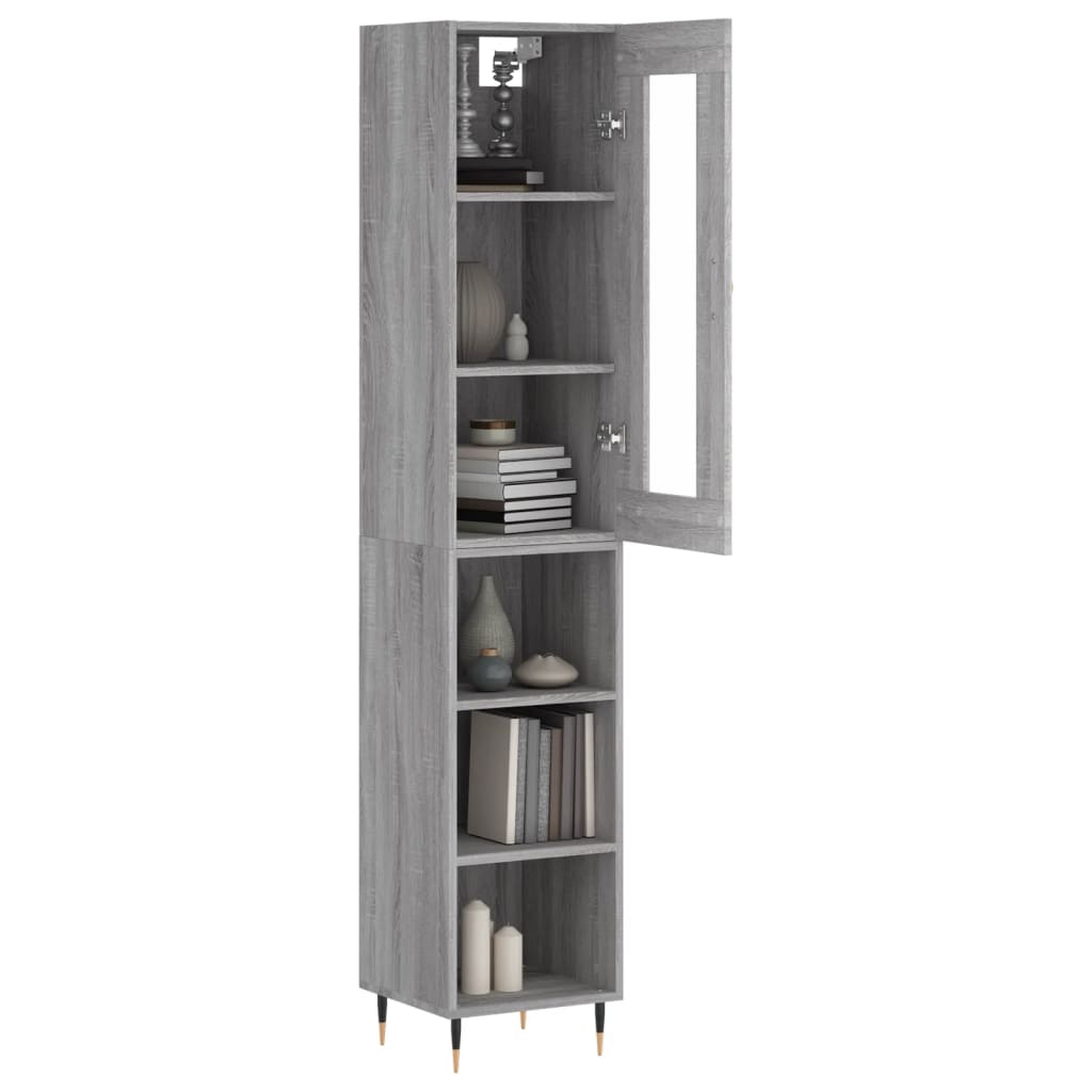 Highboard Grau Sonoma 34,5x34x180 cm Holzwerkstoff