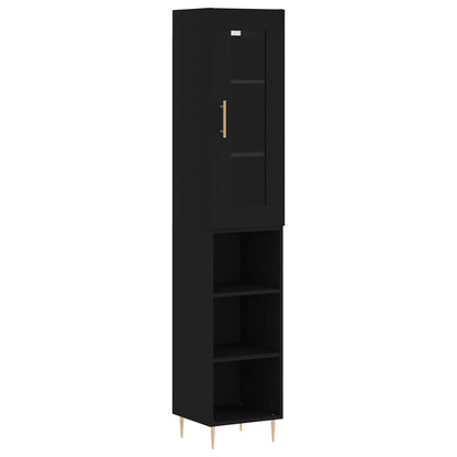 Highboard Schwarz 34,5x34x180 cm Holzwerkstoff