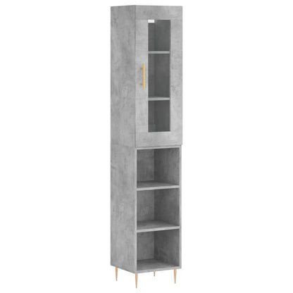 Highboard Betongrau 34,5x34x180 cm Holzwerkstoff