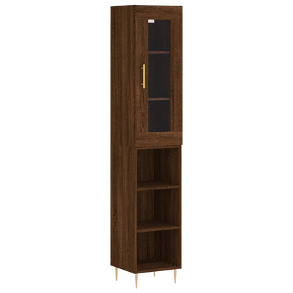 Highboard Braun Eichen-Optik 34,5x34x180 cm Holzwerkstoff