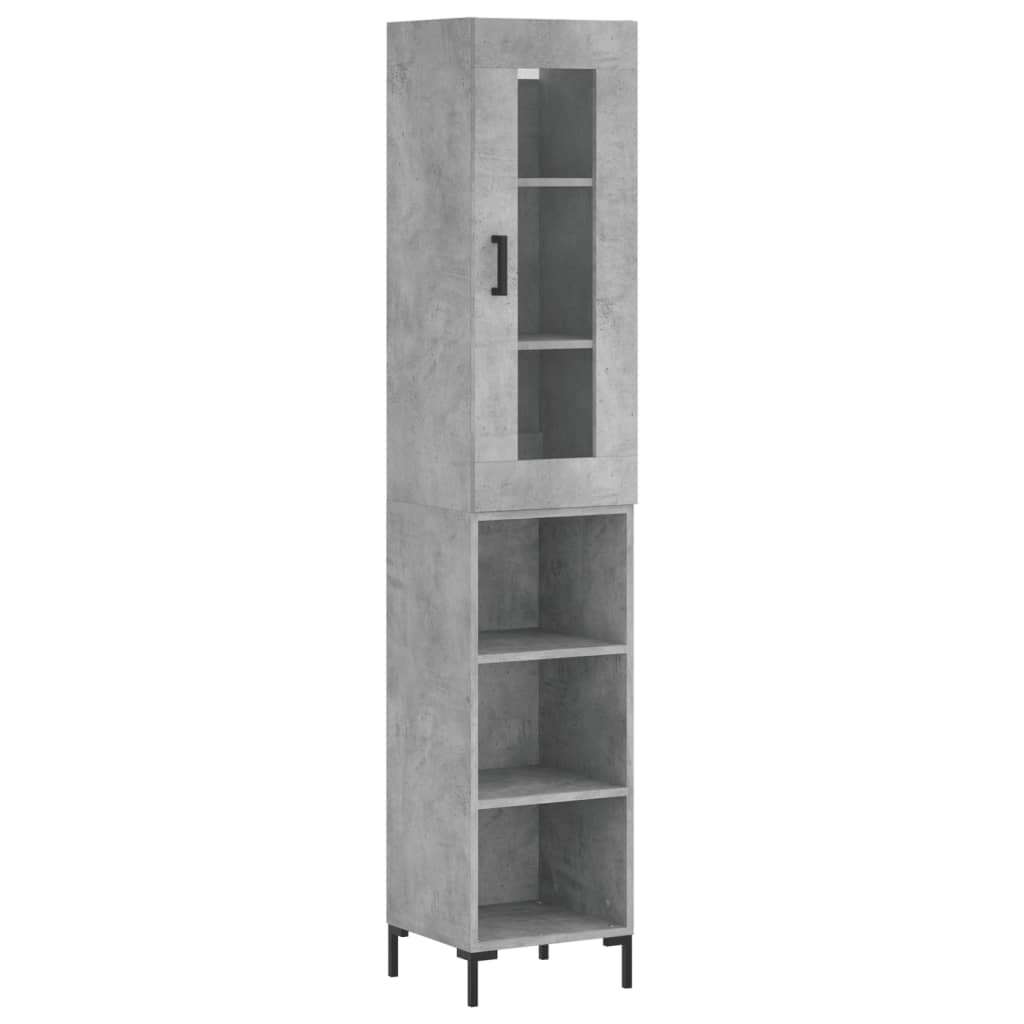 Highboard Betongrau 34,5x34x180 cm Holzwerkstoff