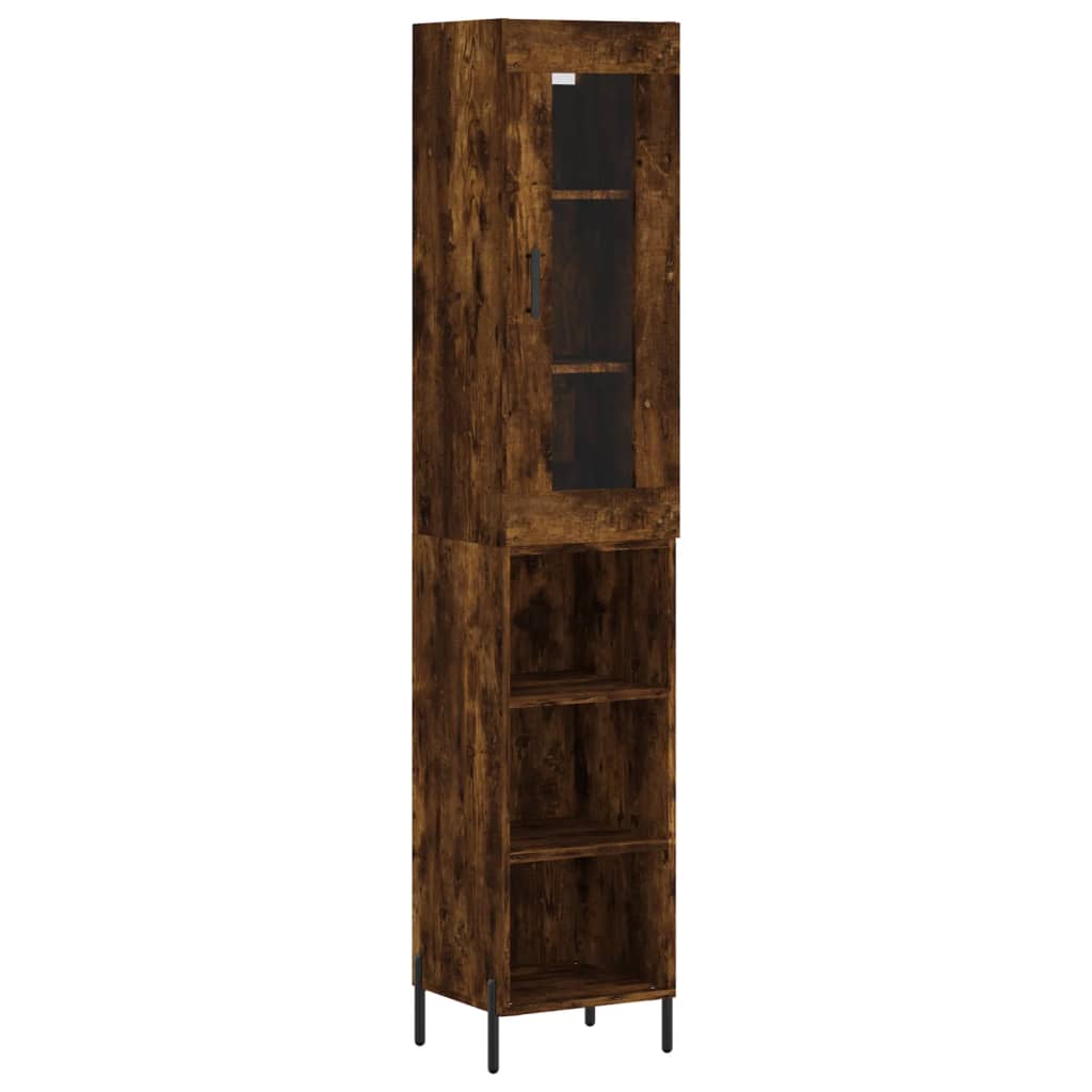 Highboard Räuchereiche 34,5x34x180 cm Holzwerkstoff