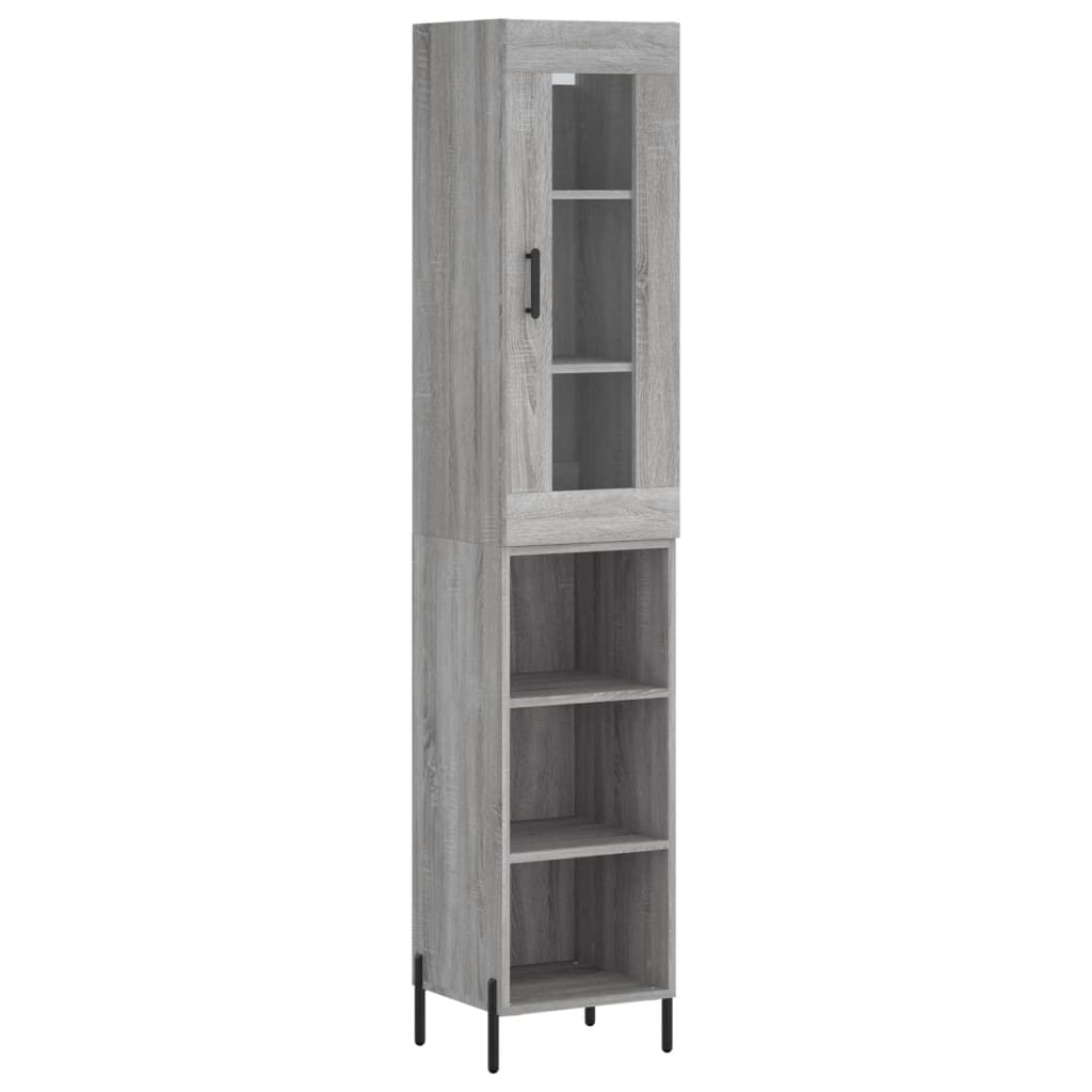 Highboard Grau Sonoma 34,5x34x180 cm Holzwerkstoff