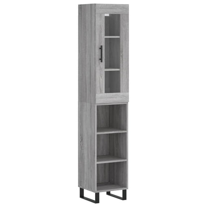 Highboard Grau Sonoma 34,5x34x180 cm Holzwerkstoff