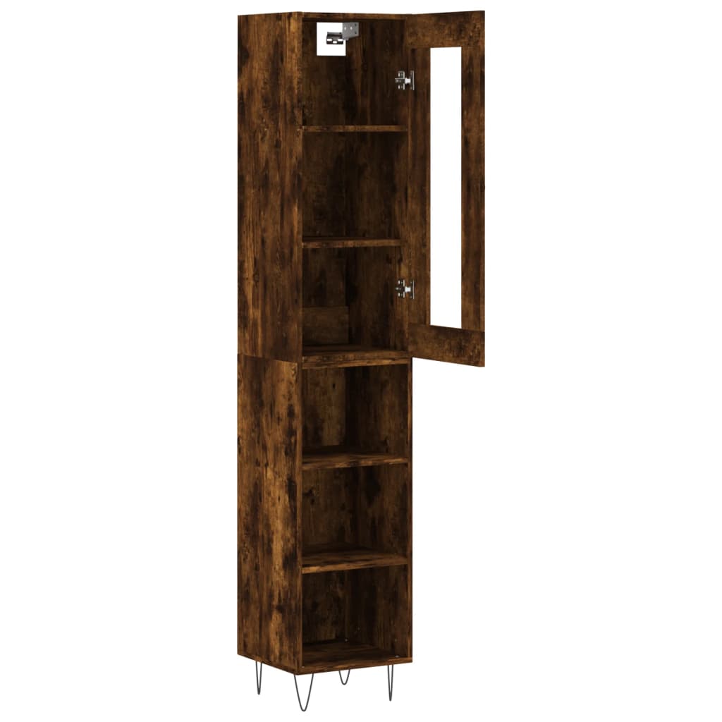 Highboard Räuchereiche 34,5x34x180 cm Holzwerkstoff