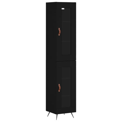 Highboard Schwarz 34,5x34x180 cm Holzwerkstoff