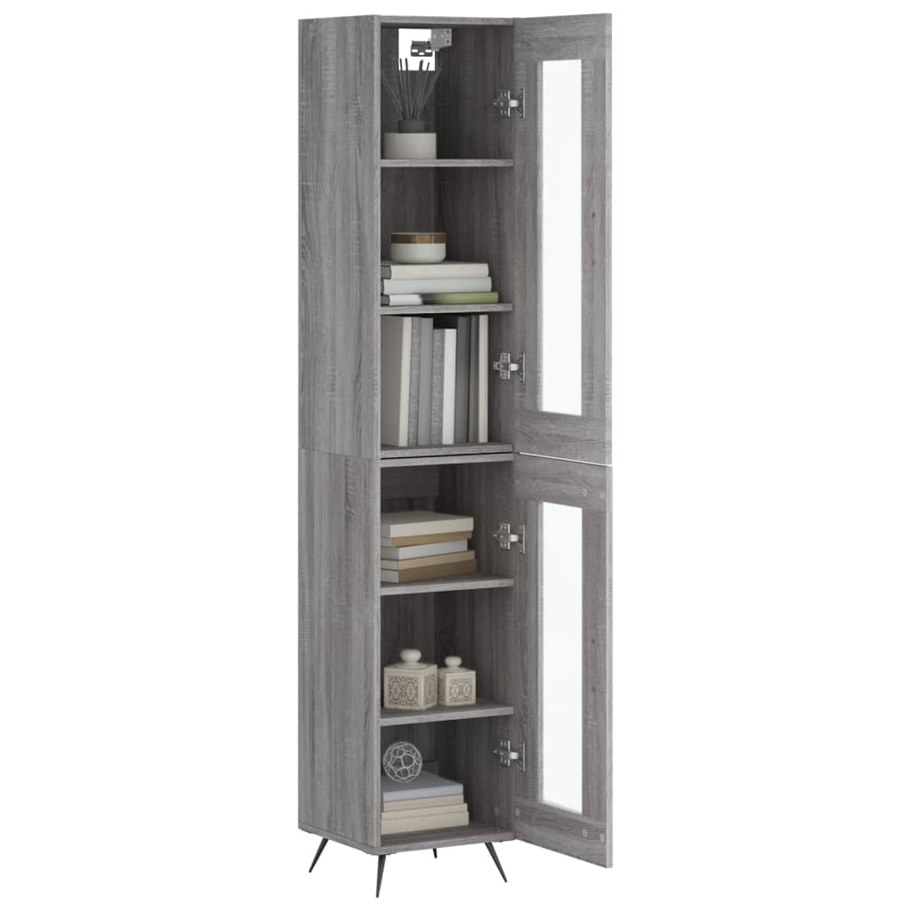 Highboard Grau Sonoma 34,5x34x180 cm Holzwerkstoff