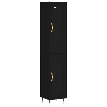 Highboard Schwarz 34,5x34x180 cm Holzwerkstoff