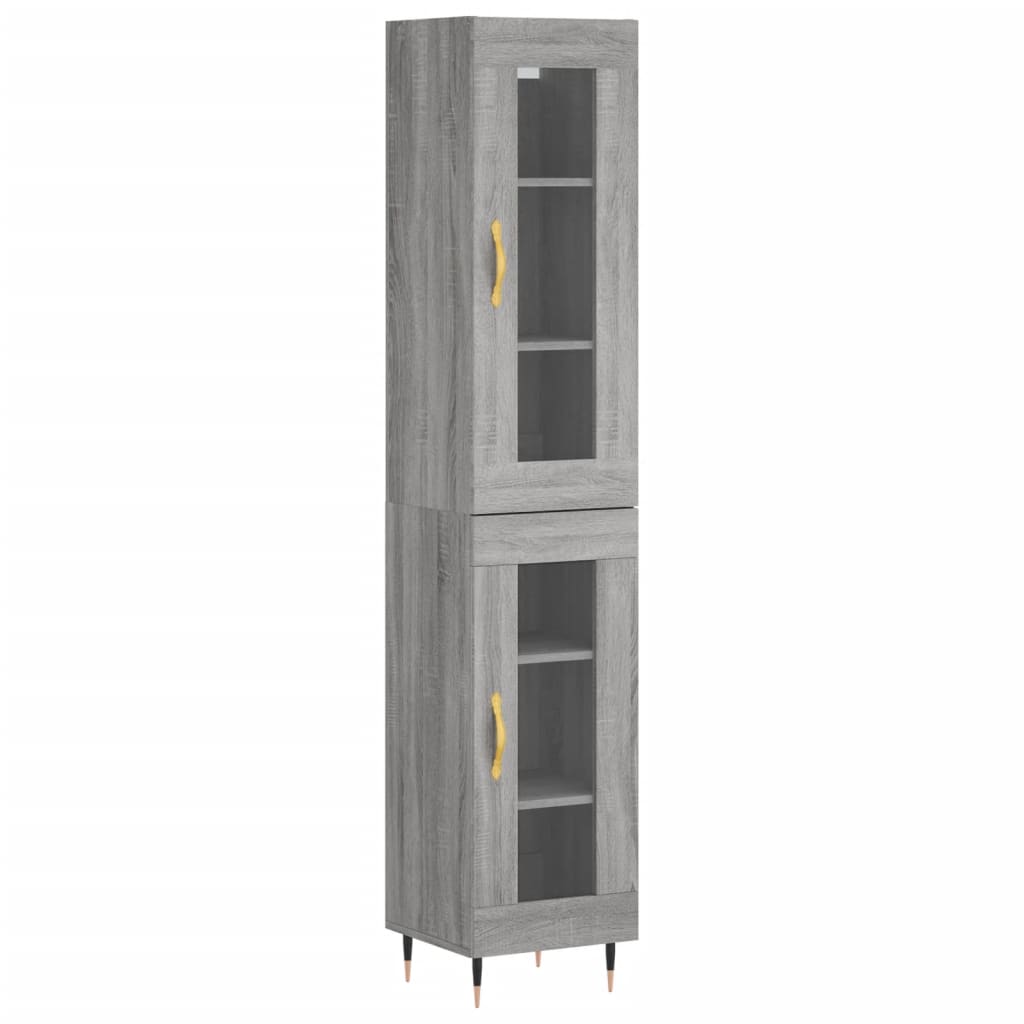 Highboard Grau Sonoma 34,5x34x180 cm Holzwerkstoff